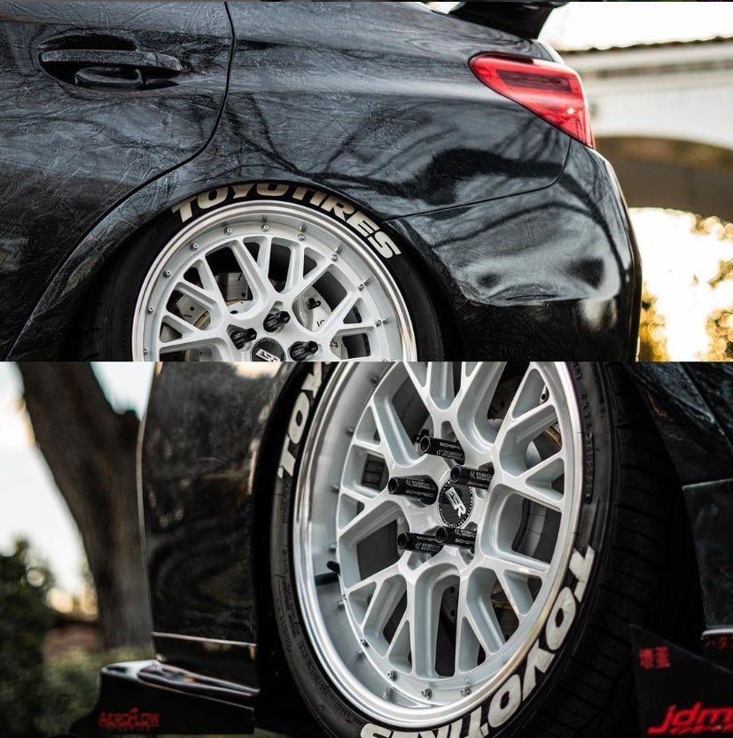 Toyo Tires Tire Lettering Tyre Sticker fits to 16"-22" Permanent Tyre Letters Set for 4 tires universal fitment