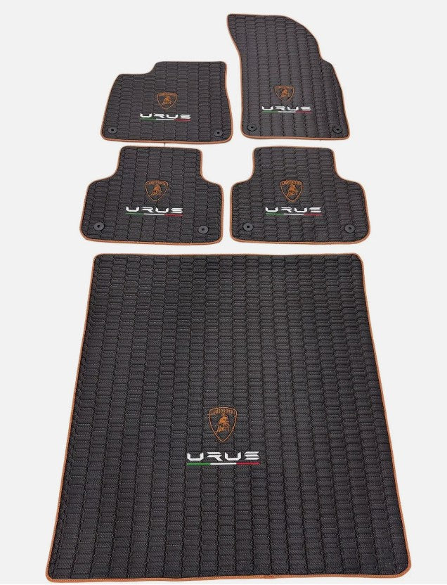 For Lamborghini URUS Trunk Mat+Car Floor Mats+2 Pieces Lumbar Cushion All Set Leather for all URUS Waterproof Carpet Liner
