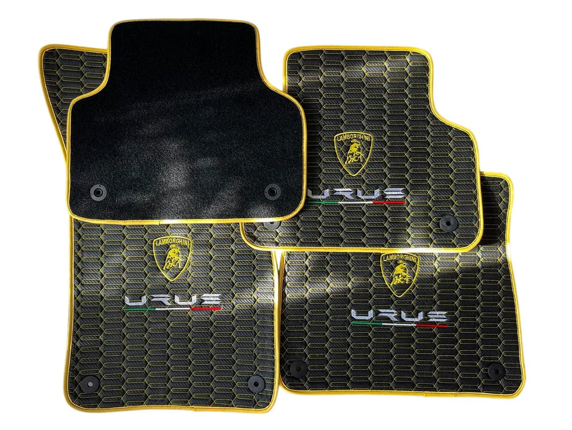 For Lamborghini URUS Trunk Mat+Car Floor Mats+2 Pieces Lumbar Cushion All Set Leather for all URUS Waterproof Carpet Liner