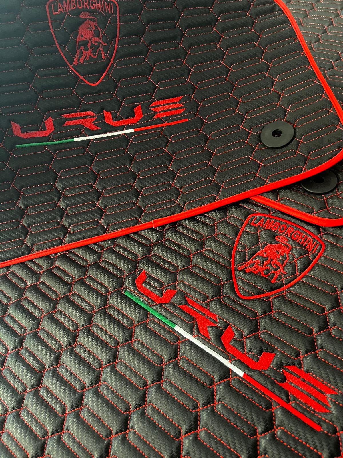 For Lamborghini URUS Trunk Mat+Car Floor Mats+2 Pieces Lumbar Cushion All Set Leather for all URUS Waterproof Carpet Liner