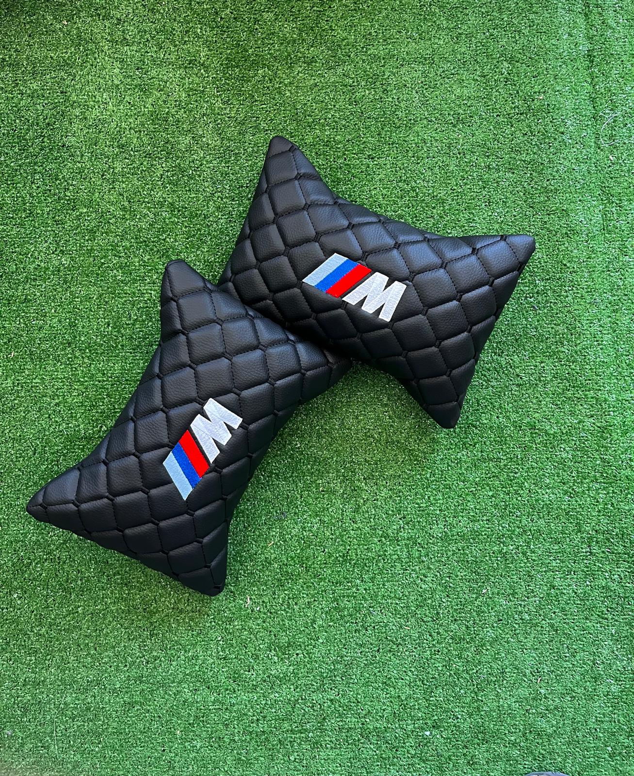 For BMW M Leather Neck Pillows for Cars - Premium Comfort and Style (2 PCS)
