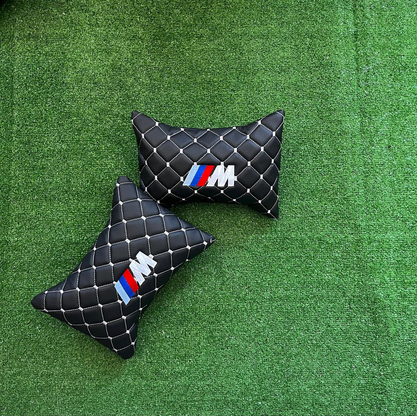 For BMW M Leather Neck Pillows for Cars - Premium Comfort and Style (2 PCS)
