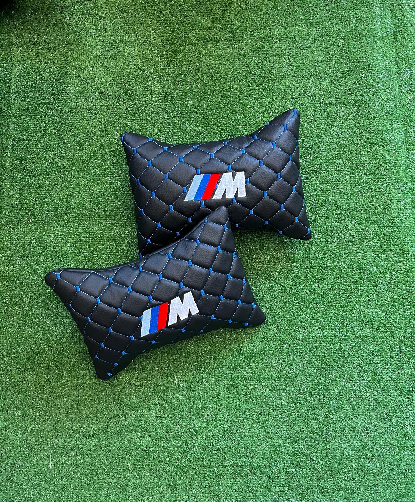For BMW M Leather Neck Pillows for Cars - Premium Comfort and Style (2 PCS)