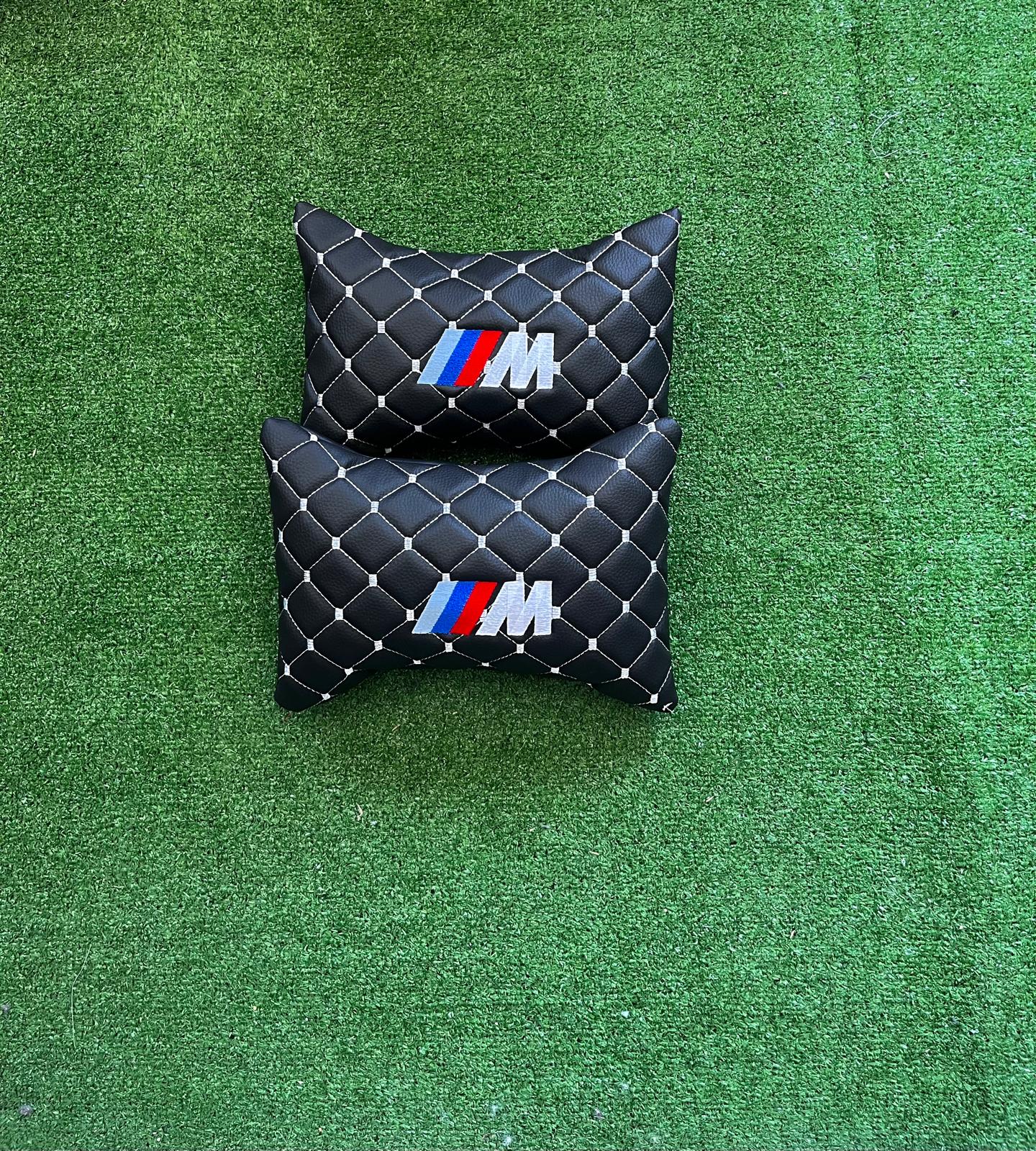 For BMW M Leather Neck Pillows for Cars - Premium Comfort and Style (2 PCS)