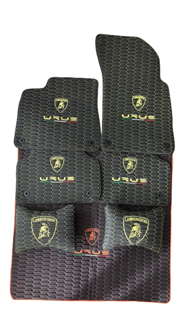 For Lamborghini URUS Trunk Mat+Car Floor Mats+2 Pieces Lumbar Cushion All Set Leather for all URUS Waterproof Carpet Liner