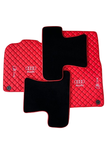For Audi Q8 S Line Car Floor Mats Custom fit Leather for all Audi S Line Model Waterproof Carpet Liner