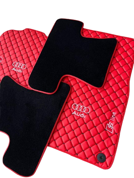 For Audi Q8 S Line Car Floor Mats Custom fit Leather for all Audi S Line Model Waterproof Carpet Liner