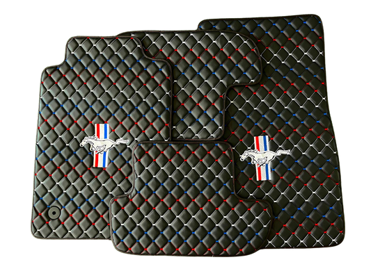 For Ford Mustang Car Floor Mats Custom fit Leather for all Mustang Model Waterproof Carpet Liner