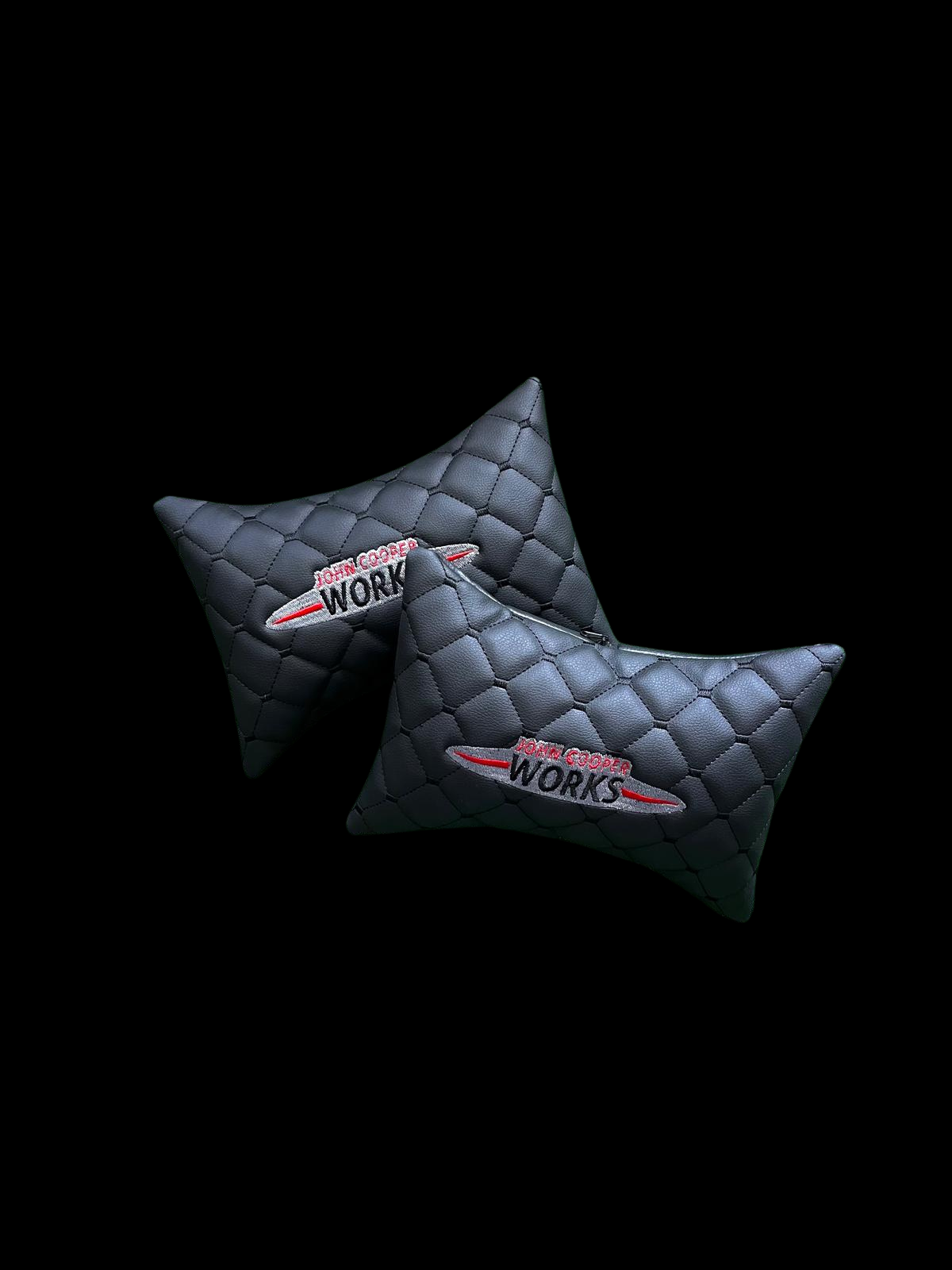 For Mını Cooper John Cooper Leather Neck Pillows for Cars - Premium Comfort and Style (2 PCS)