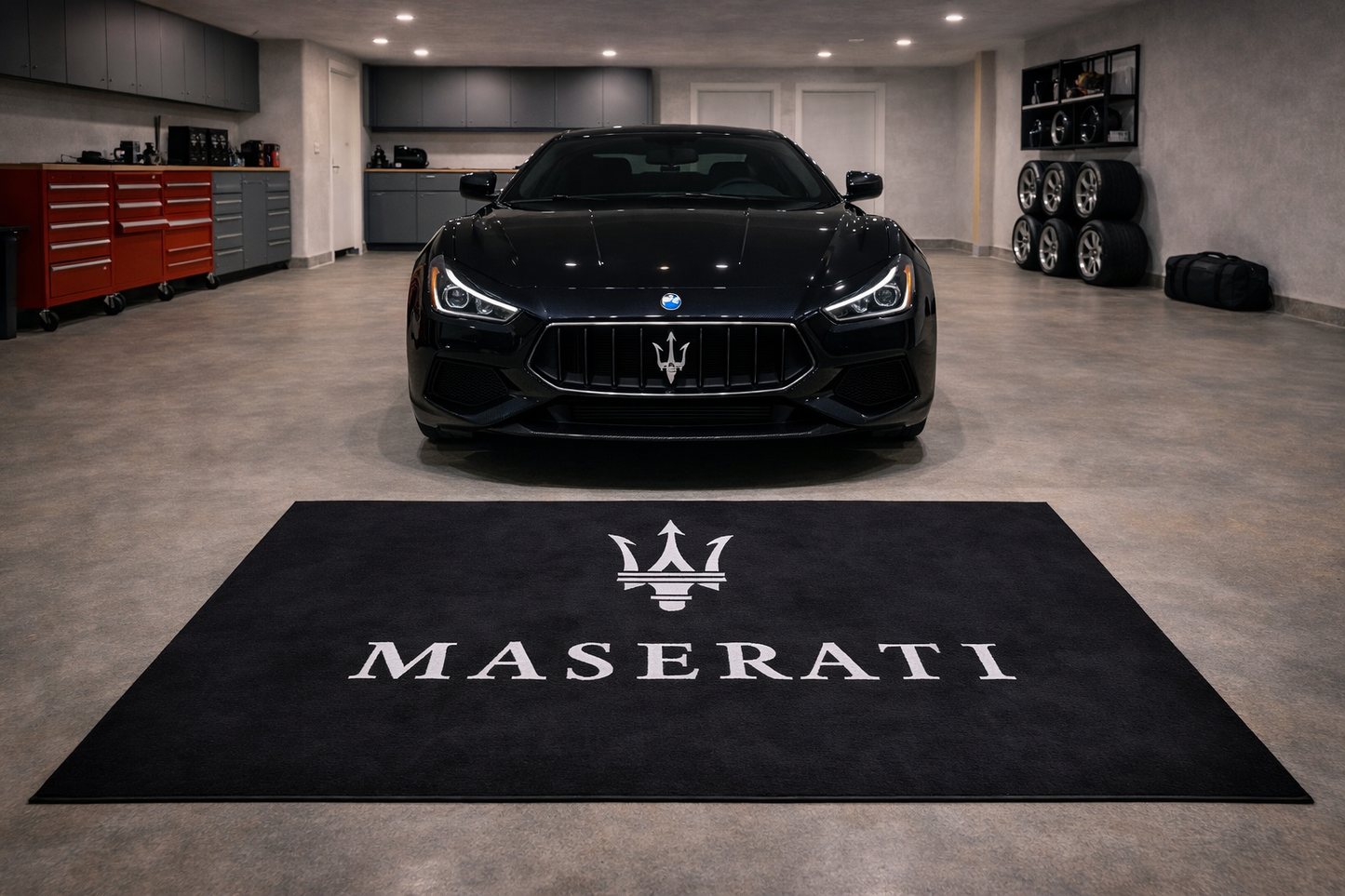 Maserati Premium Home, Garage & Display Carpet Mat – Non-Slip, Soft & Durable (59.1 × 86.6 Inch)