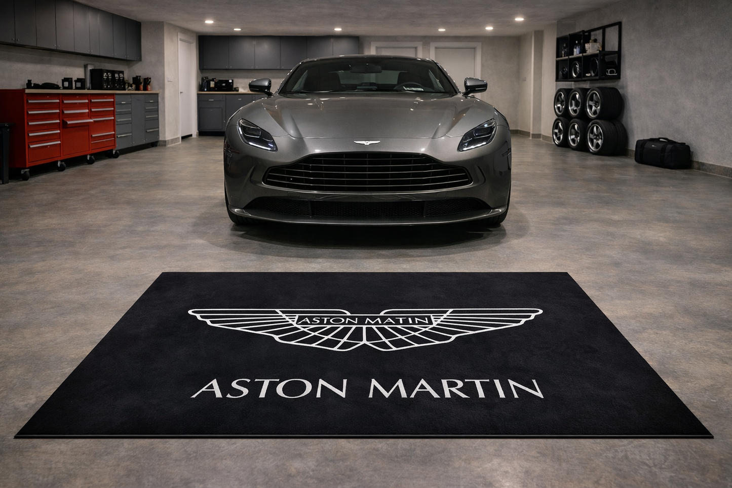 Aston Martin Premium Home, Garage & Display Carpet Mat – Non-Slip, Soft & Durable (59.1 × 86.6 Inch)