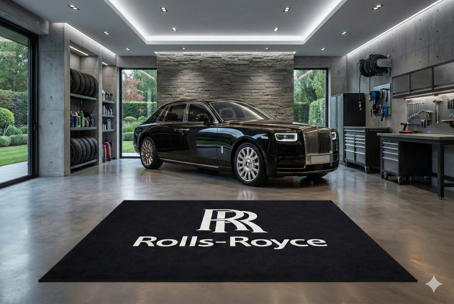 Rolls Royce Premium Home, Garage & Display Carpet Mat – Non-Slip, Soft & Durable (59.1 × 86.6 Inch)