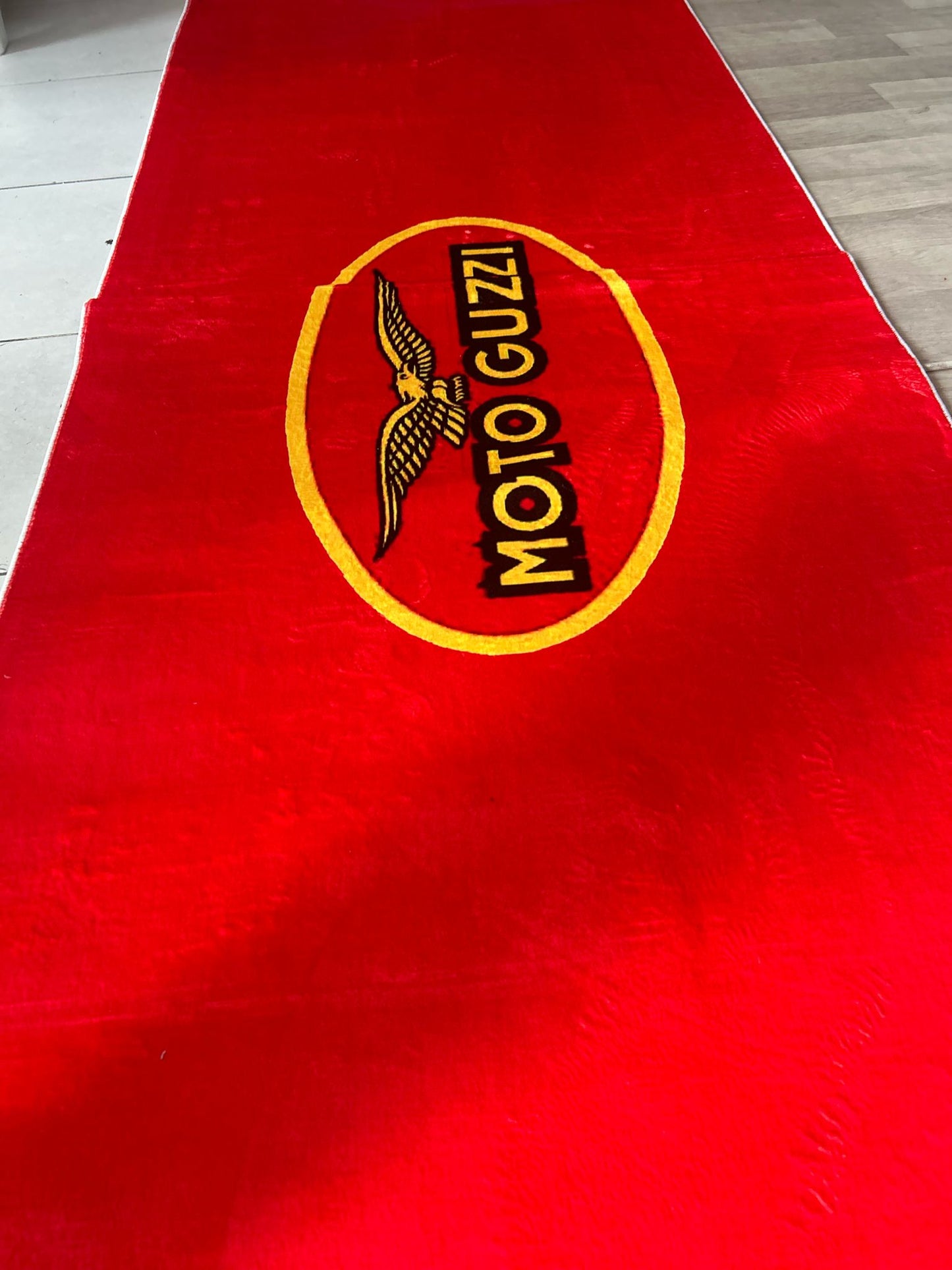 Moto Guzzi Premium Motorcycle Mat – Non-Slip, Soft & Durable (220x80 cm)