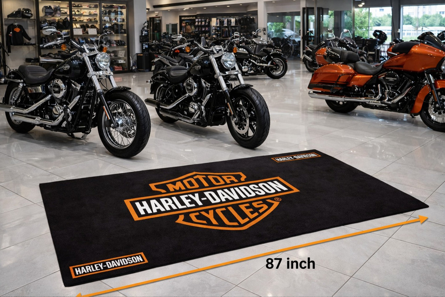 Harley Davidson Premium Motorcycle Mat – Non-Slip, Soft & Durable (32x87 Inch)