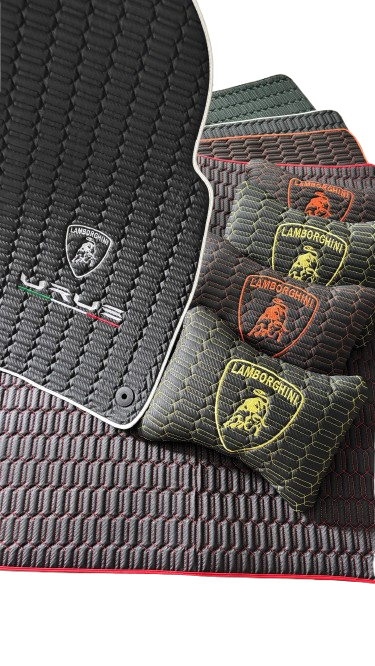For Lamborghini URUS Trunk Mat+Car Floor Mats+2 Pieces Lumbar Cushion All Set Leather for all URUS Waterproof Carpet Liner