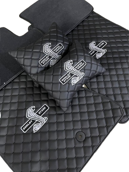 For All Shelby GT500 Car Floor Mats Set ( With 2 Pillow ) Custom fit Leather for all Shelby GT500 Series Waterproof Carpet Liner and 2 Pillow Set