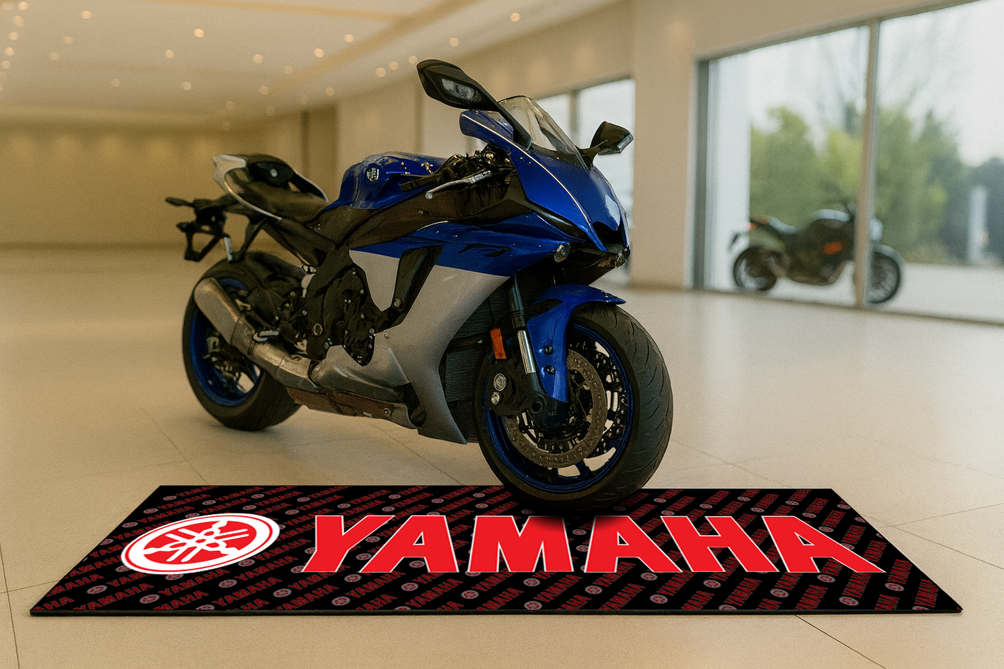 Yamaha Premium Motorcycle Mat – Non-Slip, Soft & Durable (32x87 Inch)