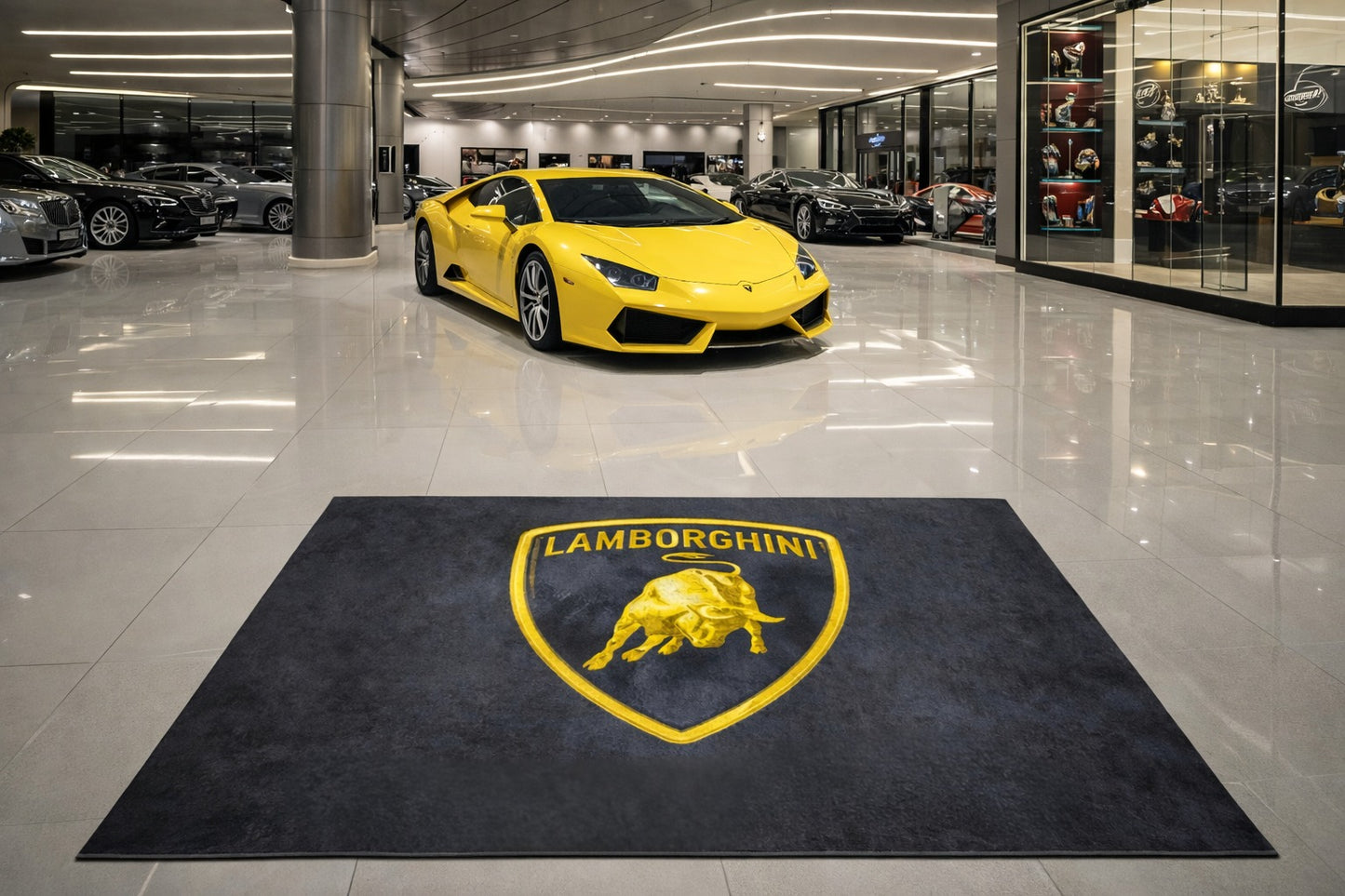 Lamborghini Premium Home, Garage & Display Carpet Mat – Non-Slip, Soft & Durable (59.1 × 86.6 Inch)