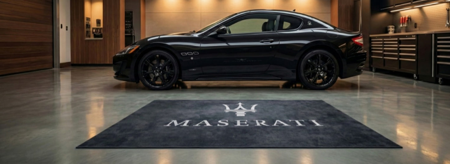 Maserati Premium Home, Garage & Display Carpet Mat – Non-Slip, Soft & Durable (59.1 × 86.6 Inch)