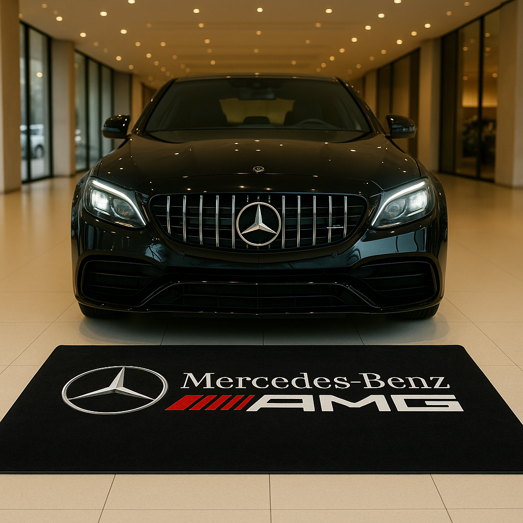 Mercedes Benz - AMG Premium Home, Garage & Display Carpet Mat – Non-Slip, Soft & Durable (59.1 × 86.6 Inch)