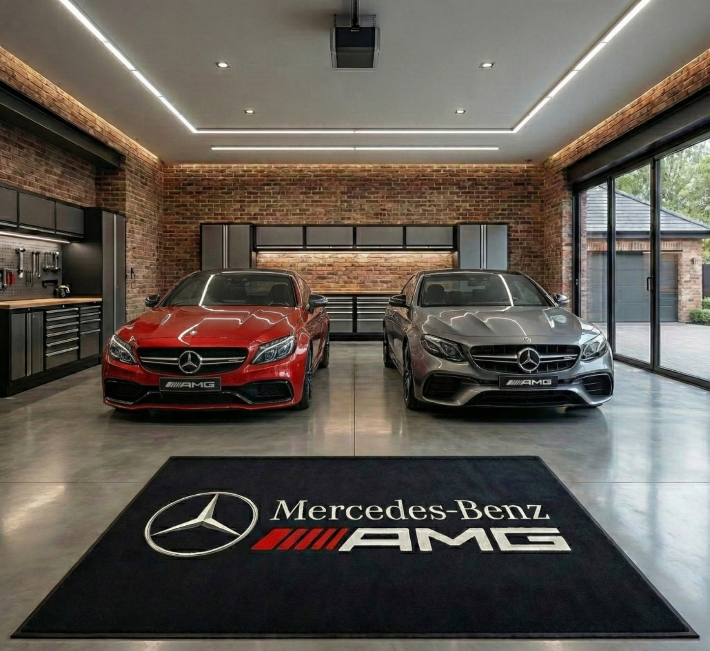 Mercedes Benz - AMG Premium Home, Garage & Display Carpet Mat – Non-Slip, Soft & Durable (59.1 × 86.6 Inch)