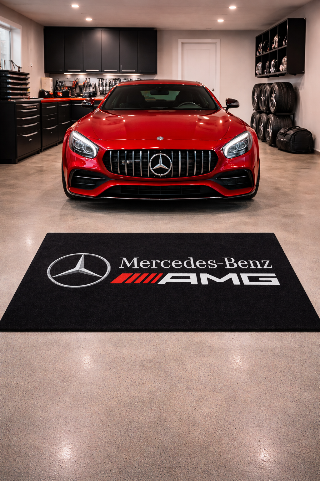 Mercedes Benz - AMG Premium Home, Garage & Display Carpet Mat – Non-Slip, Soft & Durable (59.1 × 86.6 Inch)