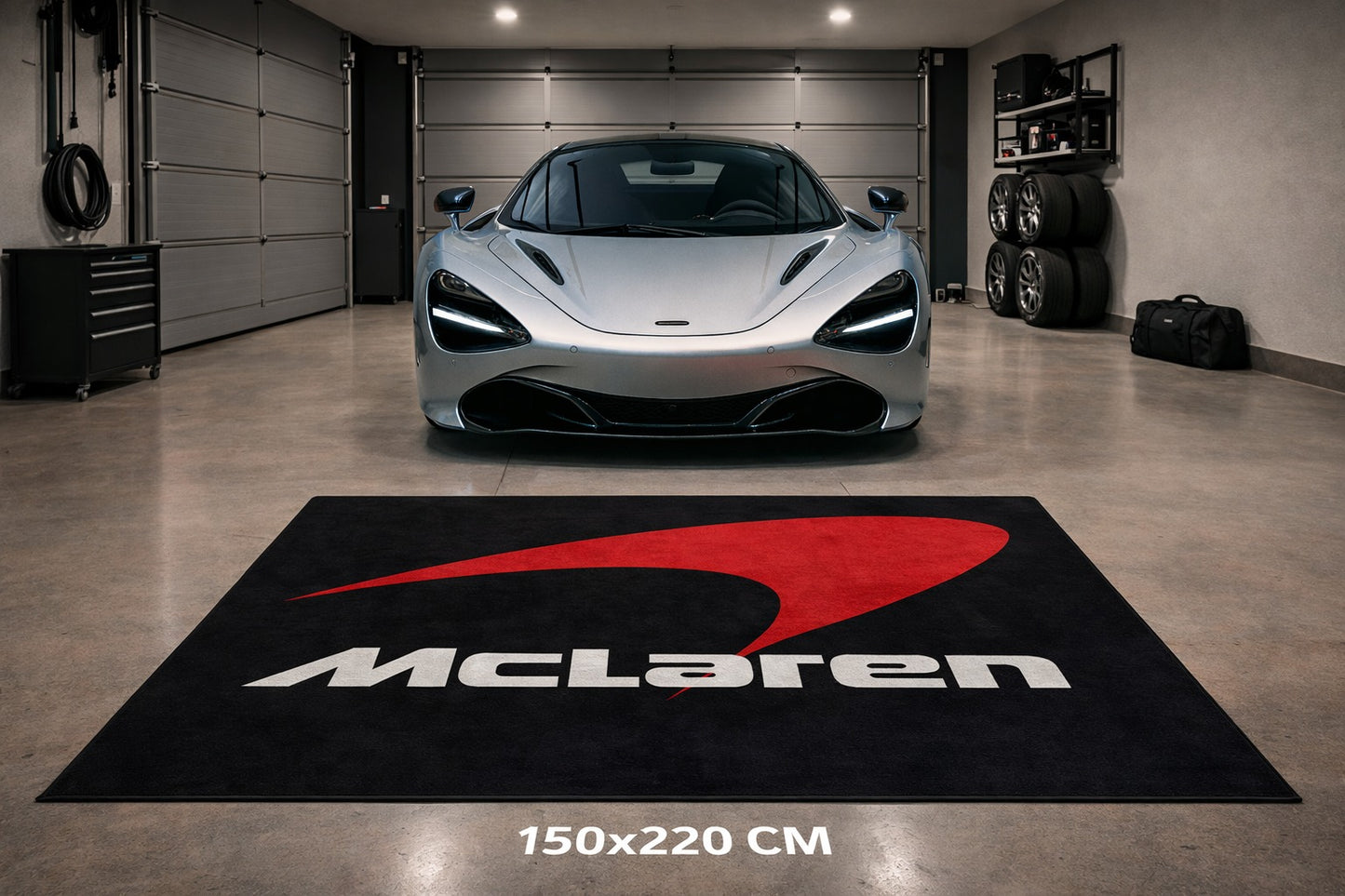 Mclaren Premium Home, Garage & Display Carpet Mat – Non-Slip, Soft & Durable (59.1 × 86.6 Inch)