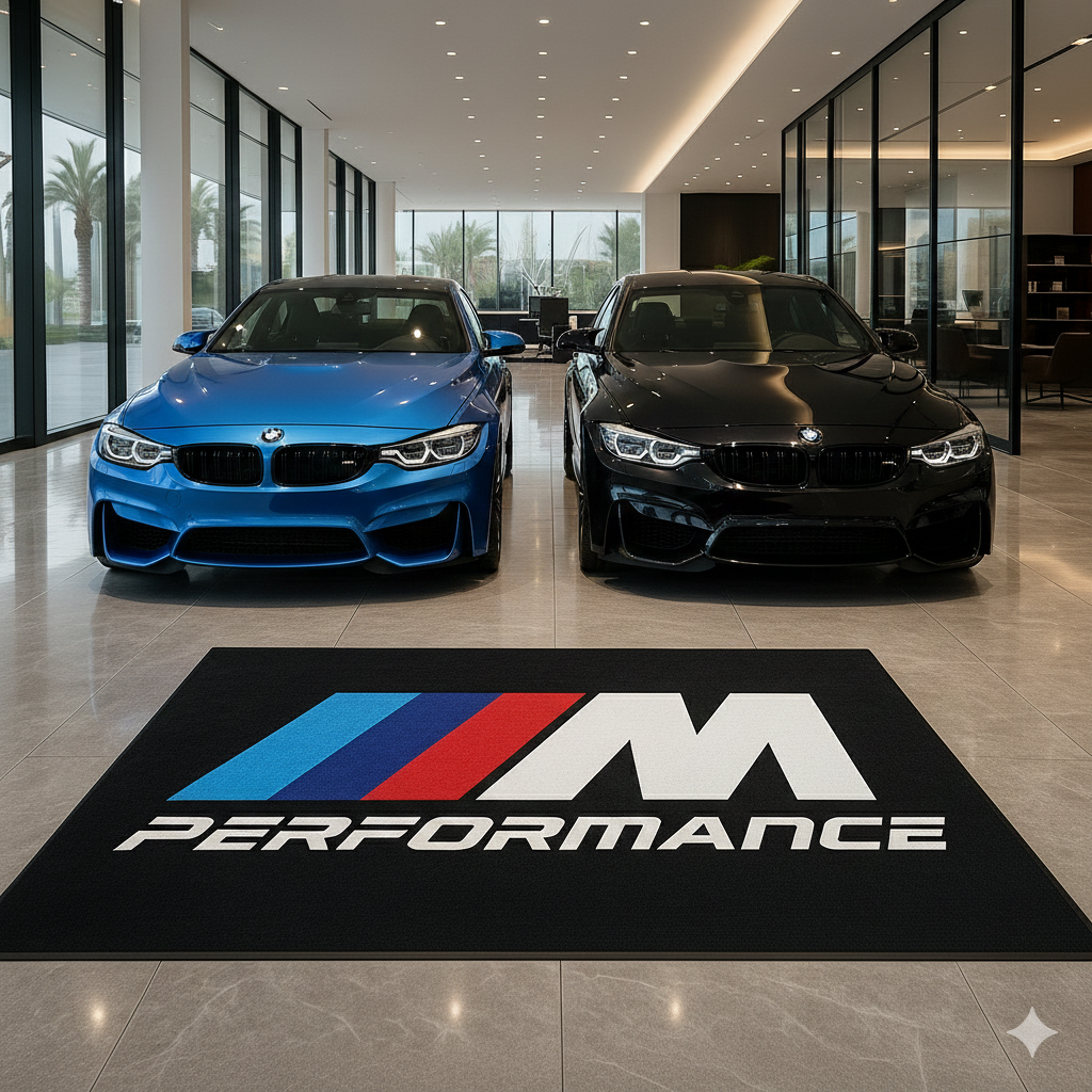 BMW M Performance Premium Home, Garage & Display Carpet Mat – Non-Slip, Soft & Durable (59.1 × 86.6 Inch)