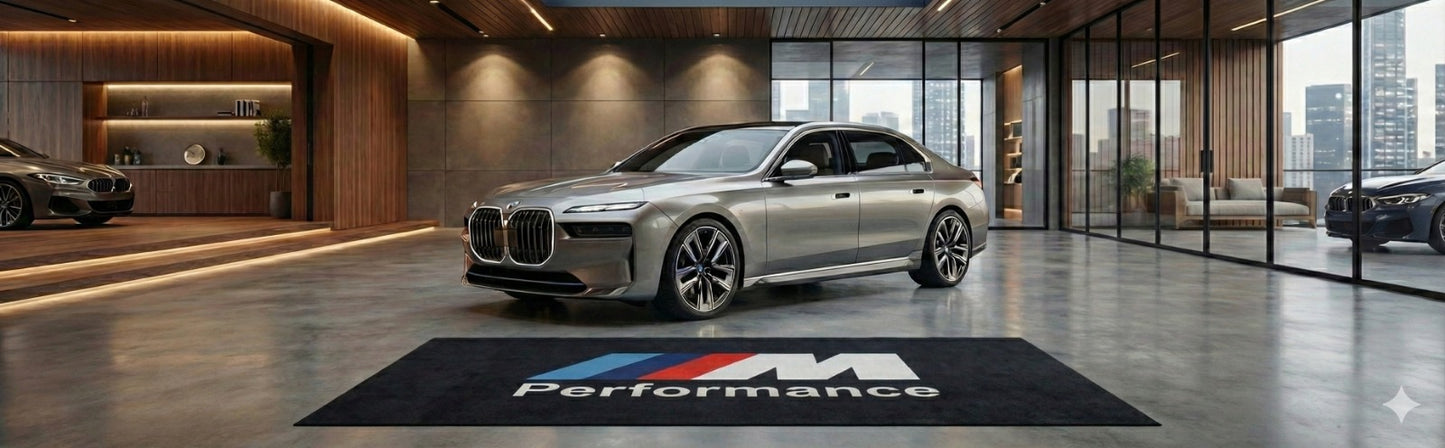 BMW M Performance Premium Home, Garage & Display Carpet Mat – Non-Slip, Soft & Durable (59.1 × 86.6 Inch)