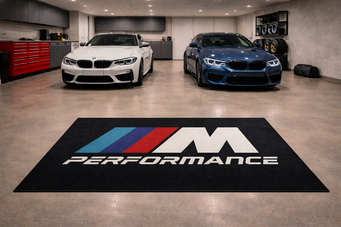 BMW M Performance Premium Home, Garage & Display Carpet Mat – Non-Slip, Soft & Durable (59.1 × 86.6 Inch)