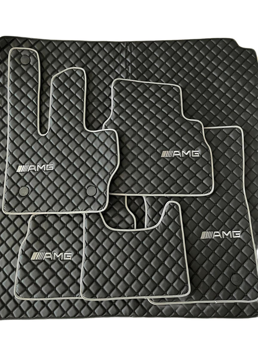 For Mercedes Benz AMG Car Floor Mats Custom fit Leather for all AMG Model Waterproof Carpet Liner